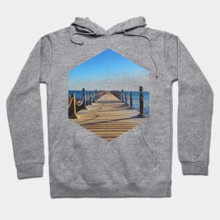 Ocean Pier Walk Geometric Photography Hoodie